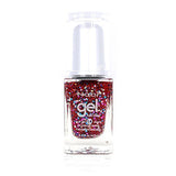 NG91 - New Gel Nail Polish Red Round Glitter