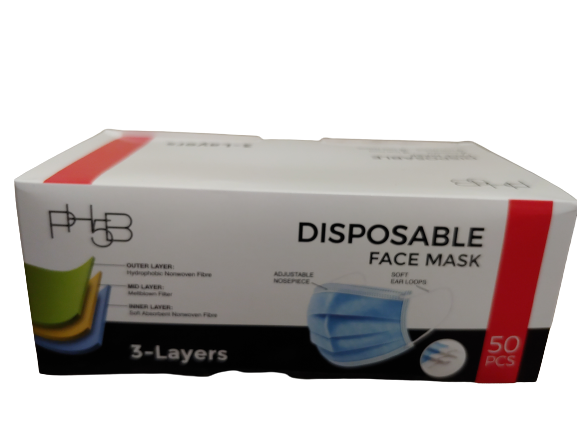3-Ply Blue Disposable Face Mask 50pcs / box