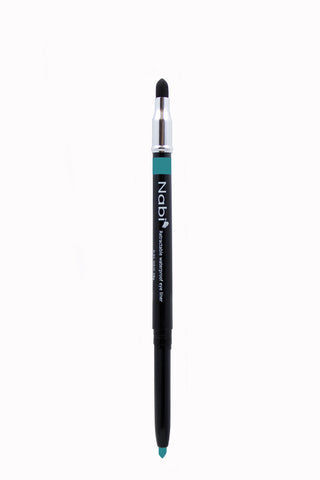 PE06 - Retractable Auto Eye Pencil with Sponge Peacock