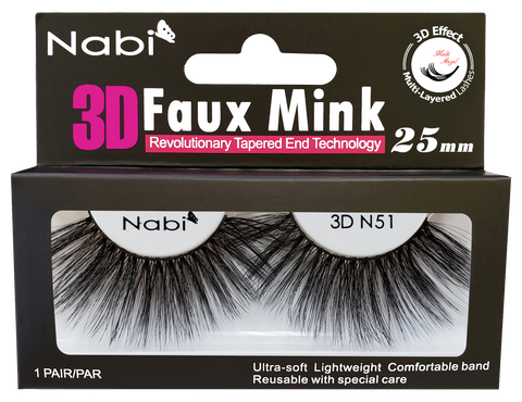 3D N51 - Nabi 3D Faux Mink Eyelash 25mm