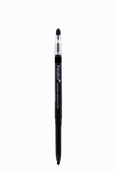 PE01 - Retractable Auto Eye Pencil with Sponge Black