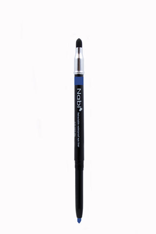 PE08 - Retractable Auto Eye Pencil with Sponge Navy Blue