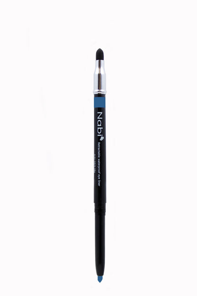 PE11 - Retractable Auto Eye Pencil with Sponge Stain Blue